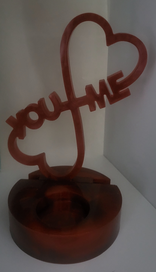 Bougeoir "You & Me" en résine – Ambiance romantique