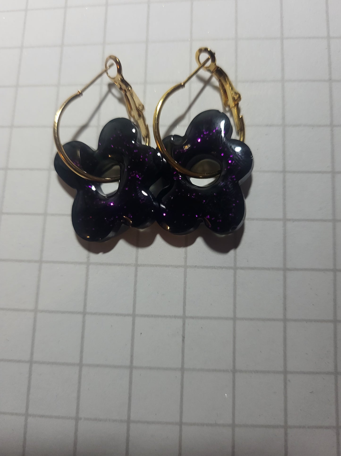 Boucles d'oreilles fleurs scintillantes