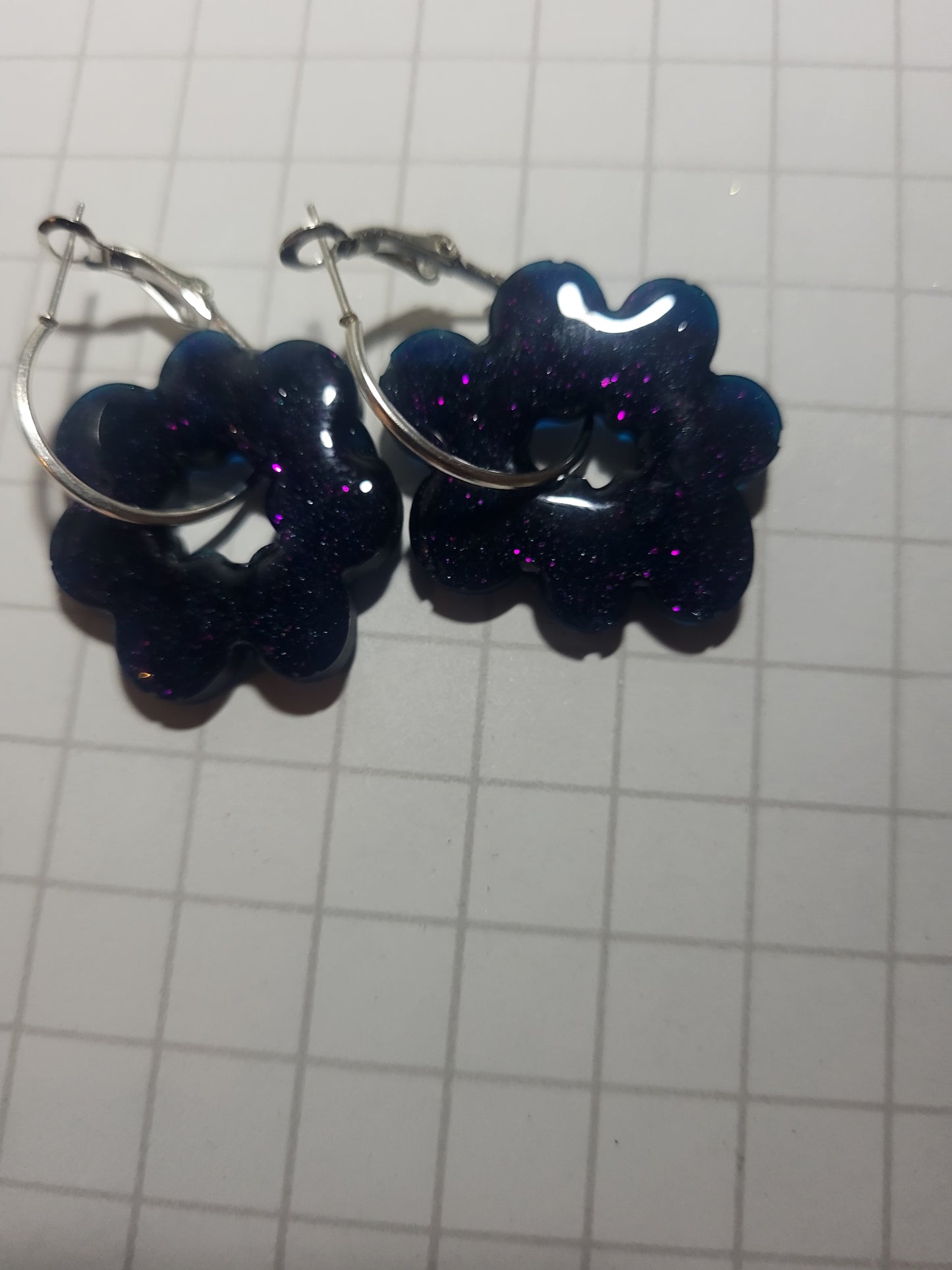 Boucles d'oreilles fleurs scintillantes