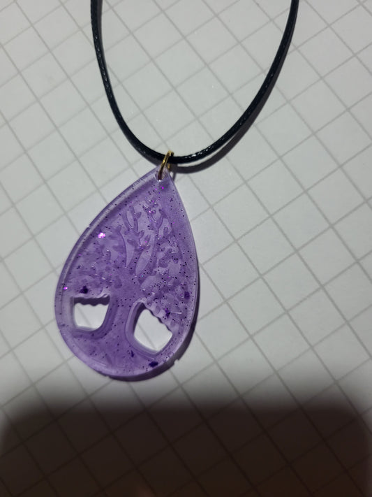 Collier Arbre de Vie en Résine Violette